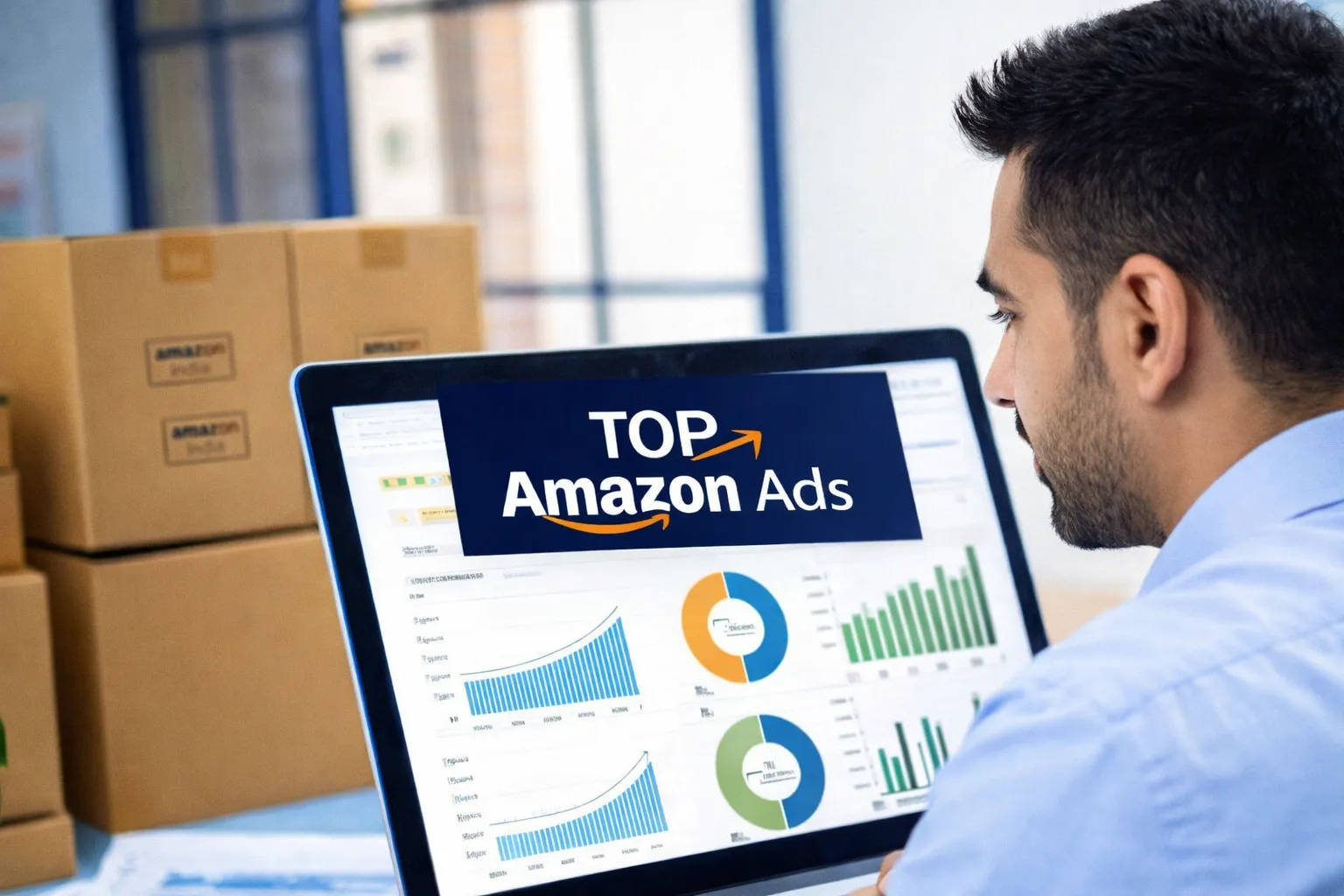 Amazon advertising agency expert reviewing Amazon Ads campaign analytics and performance reports