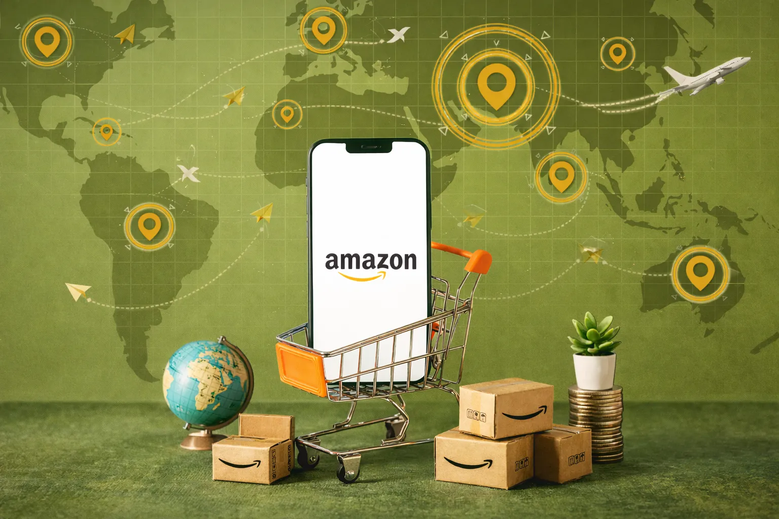 Amazon global selling and international eCommerce expansion concept