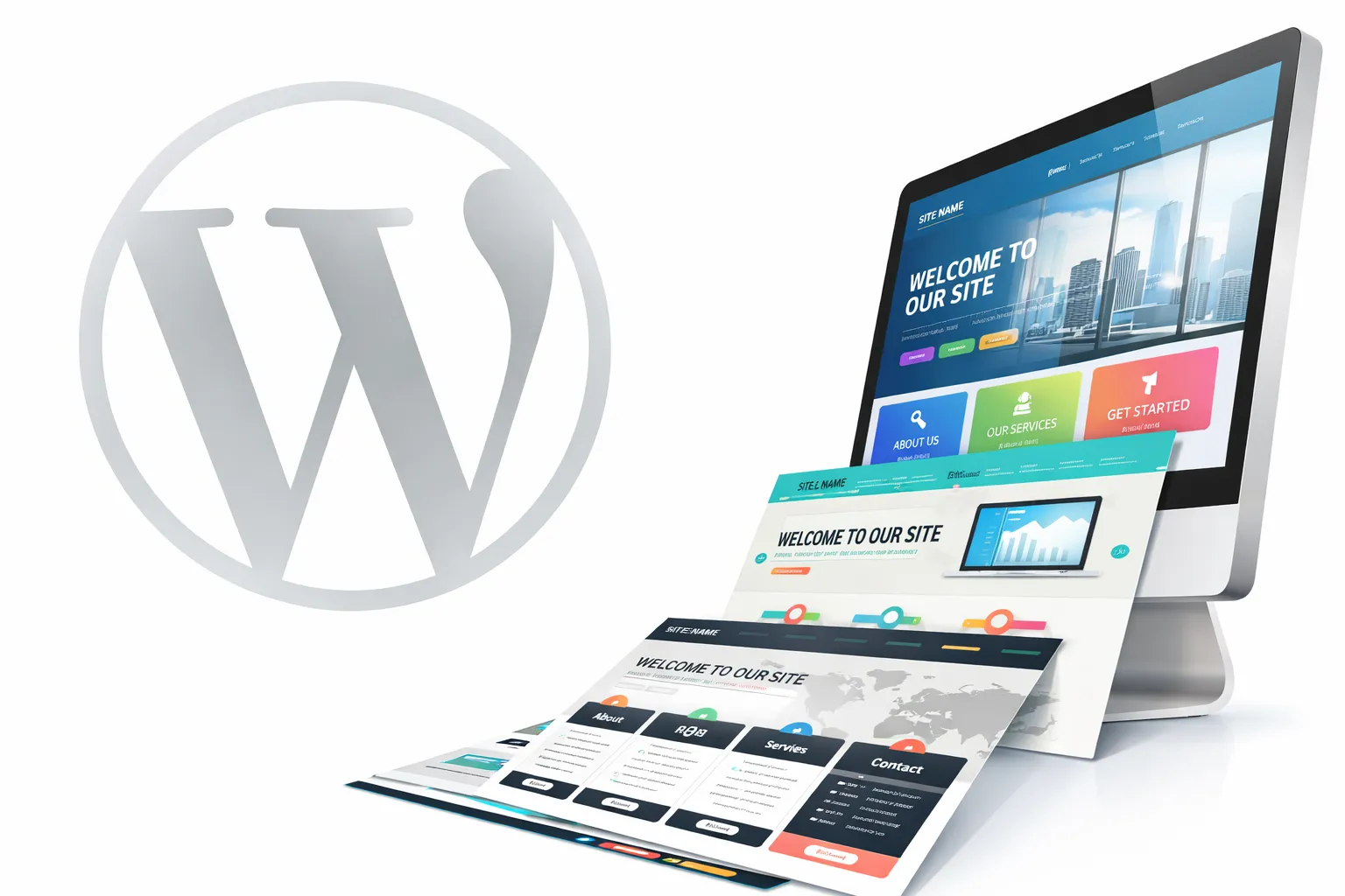 WordPress website design displayed on a desktop screen