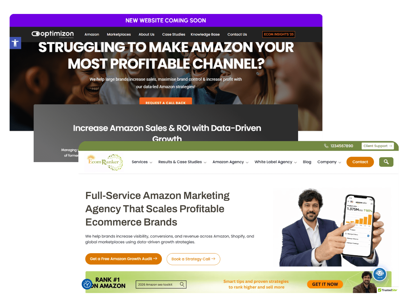 Ecom Ranker vs Optimizon: Which Amazon Agency Delivers Sustainable Growth