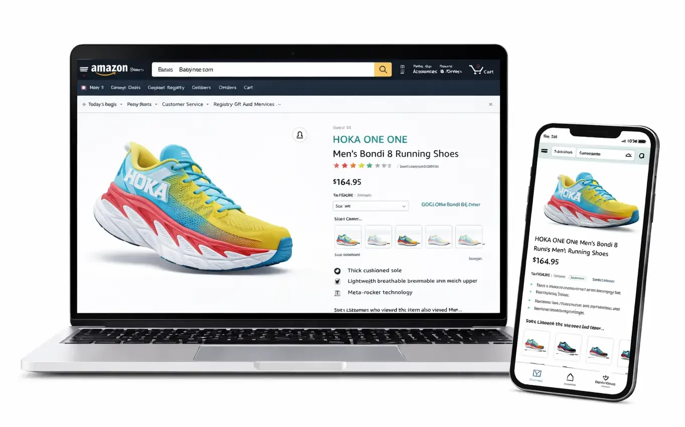 Amazon product listing displayed