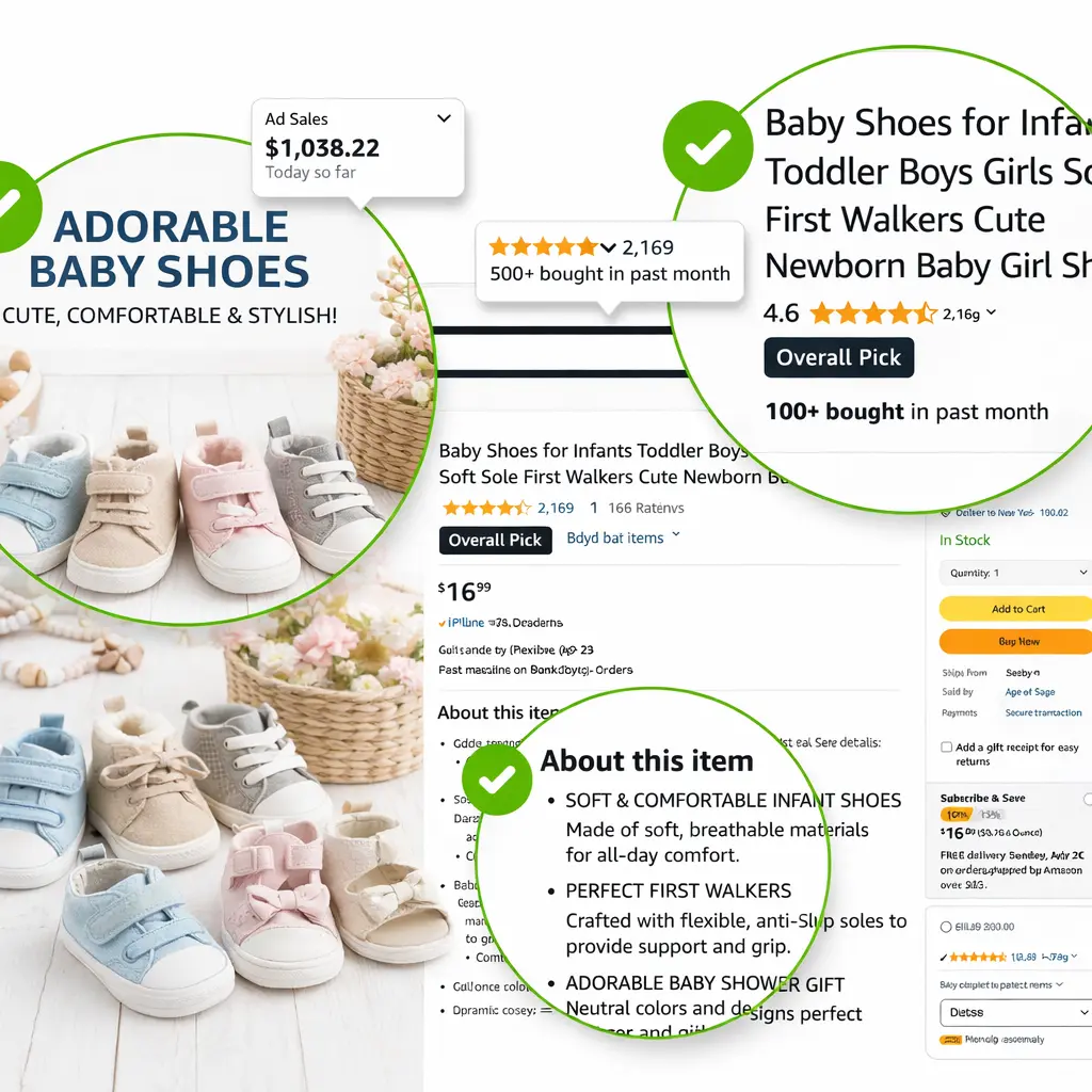 Soft sole baby shoes and toddler first walker footwear on white background