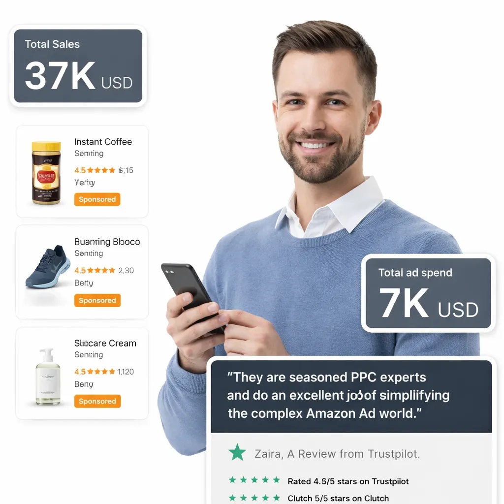 Business professional symbolizing expert Amazon advertising management