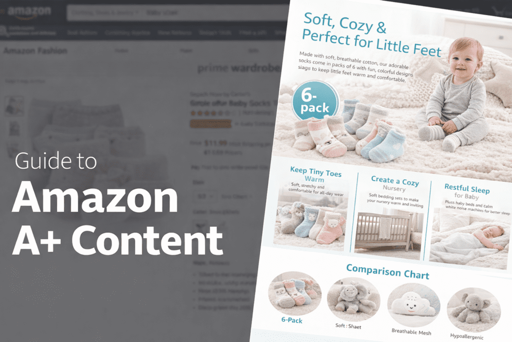 Amazon A+ Content example for baby products and socks