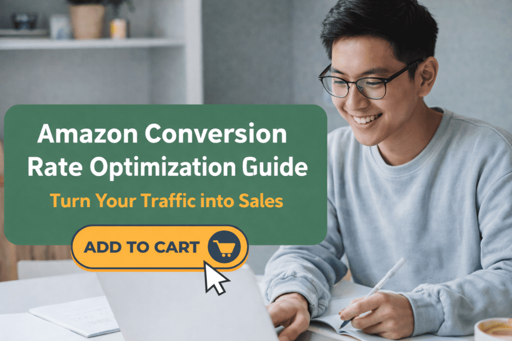 Amazon CRO guide image showing ecommerce conversion optimization.