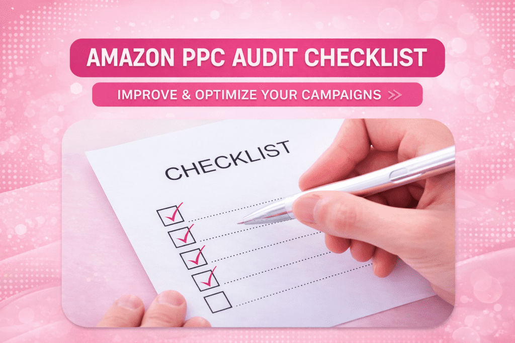 Amazon PPC checklist audit in pink