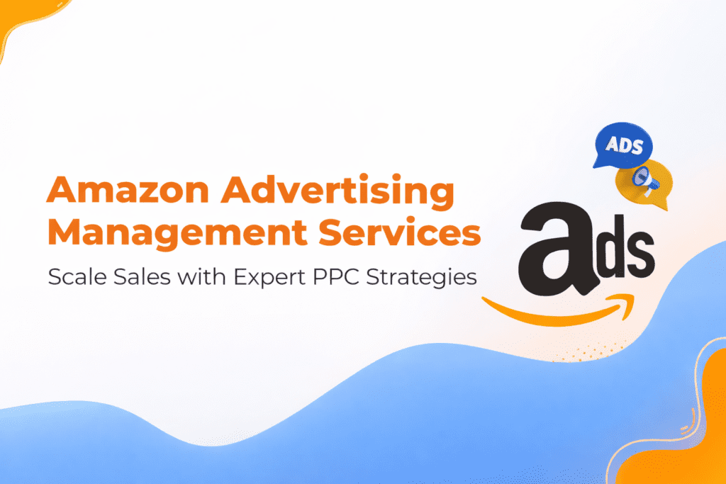 Amazon advertising management services banner with PPC strategy concept