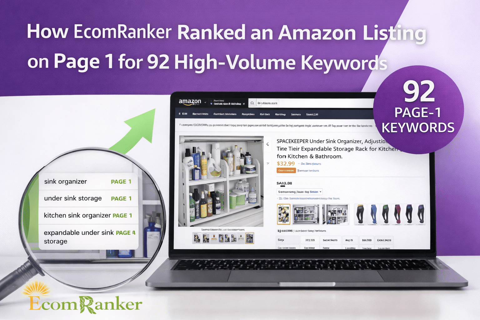Amazon listing SEO optimization improving keyword ranking and page 1 visibility