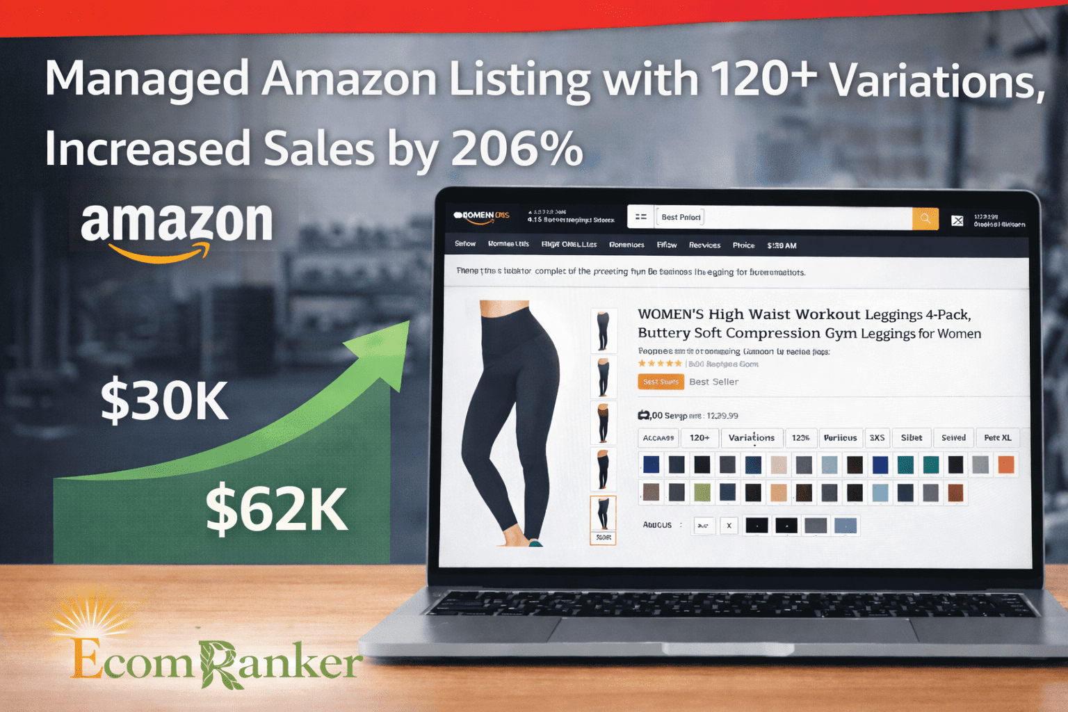 Amazon listing success with 206% increase
