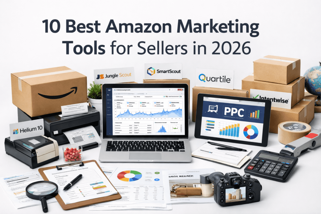 Amazon seller tools dashboard with PPC, inventory and analytics workspace
