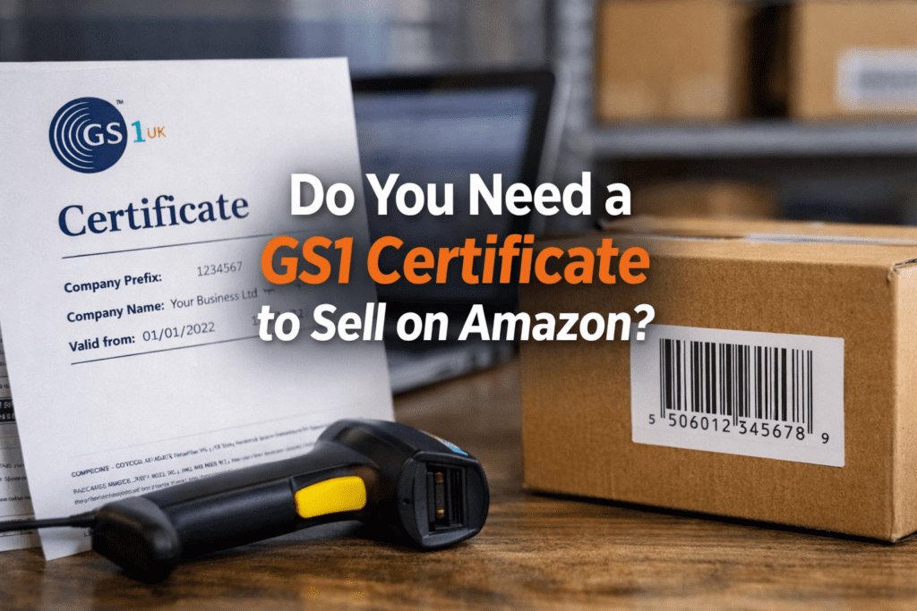 GS1 certificate and barcode scanner for Amazon seller barcode requirements