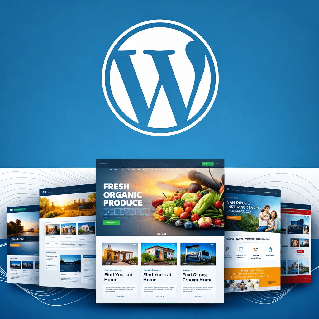 WordPress development services with modern responsive website design showcase