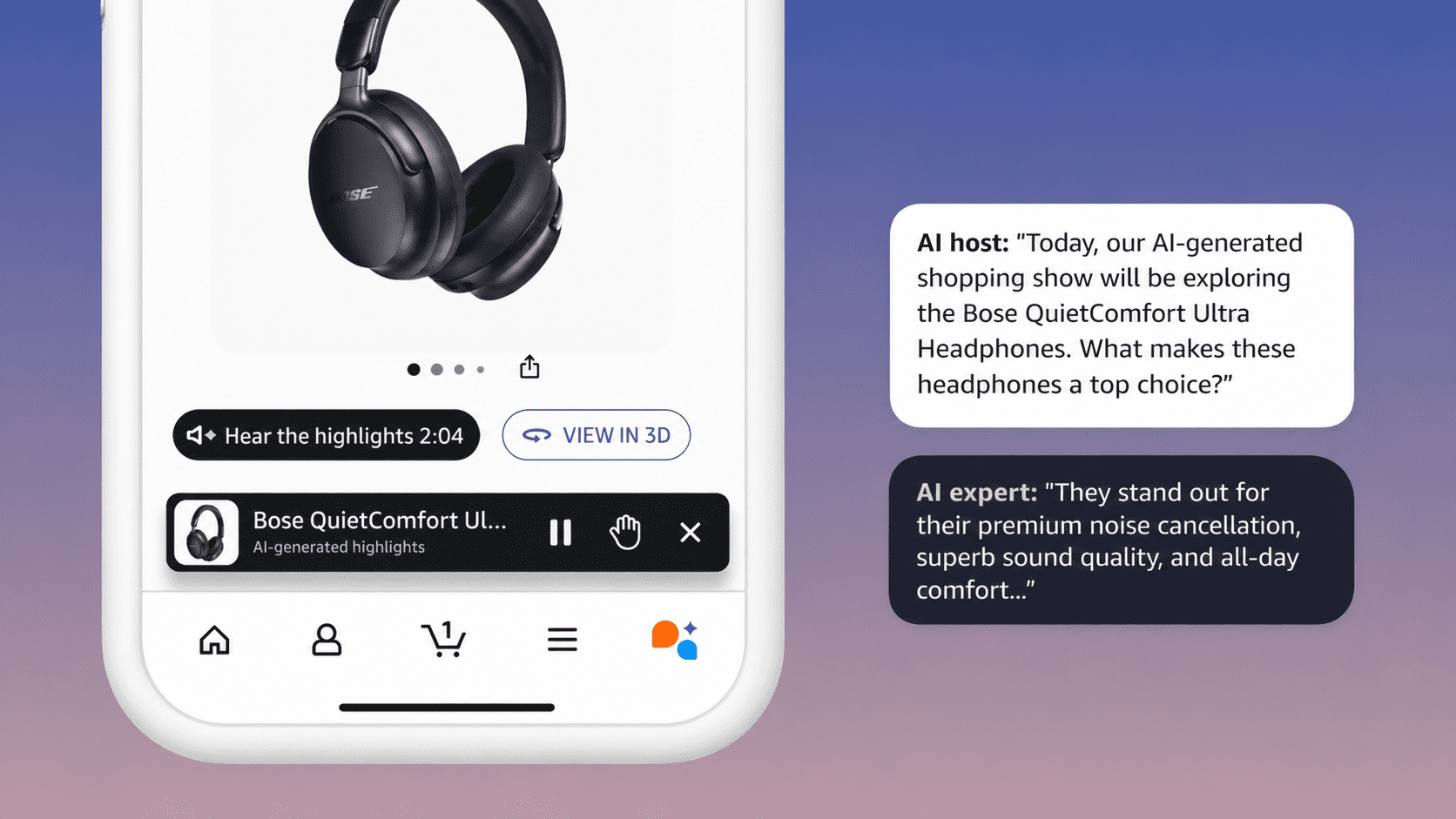 AI-powered shopping experience on smartphone
