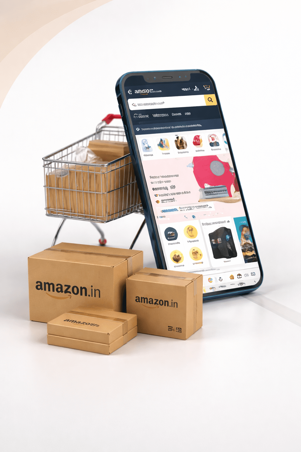 Amazon shopping experience in focus
