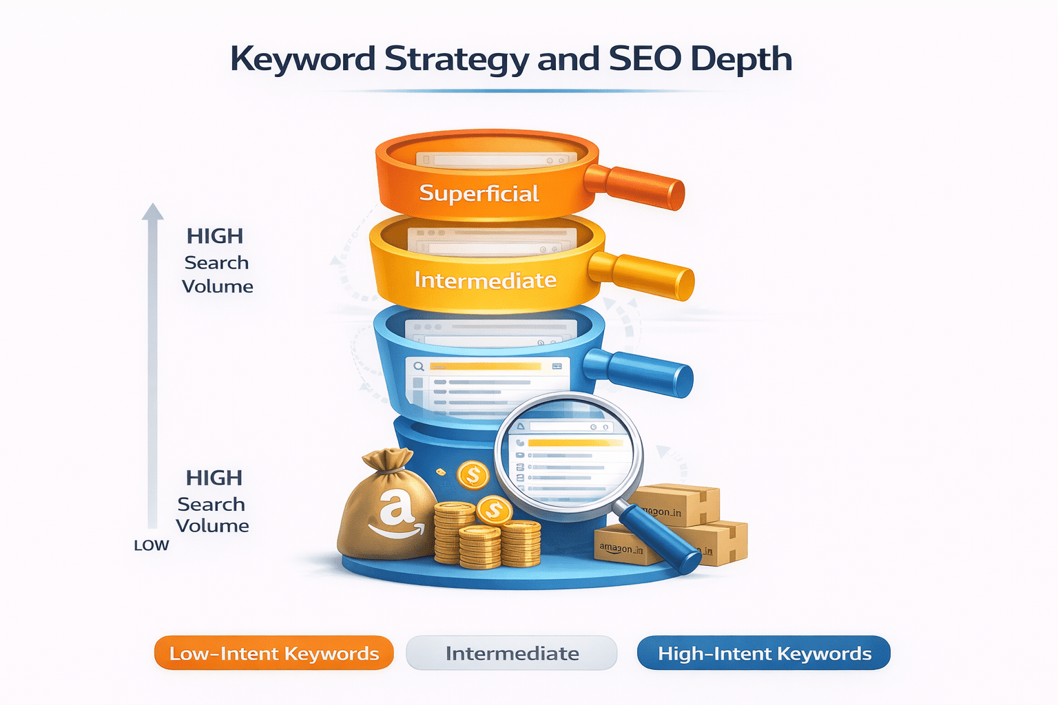 Keyword strategy funnel for SEO depth