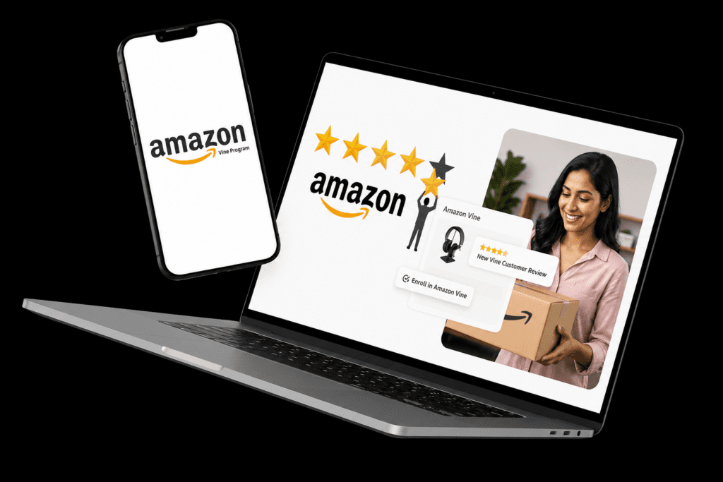 Amazon Vine promotional devices mockup