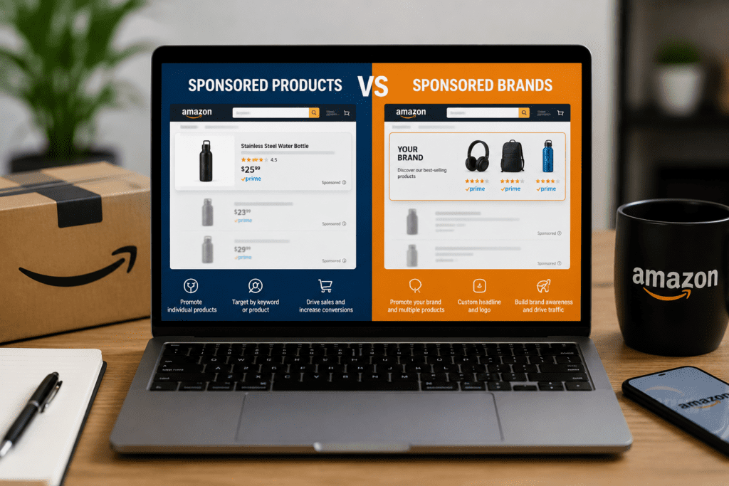 Amazon advertising comparison in workspace