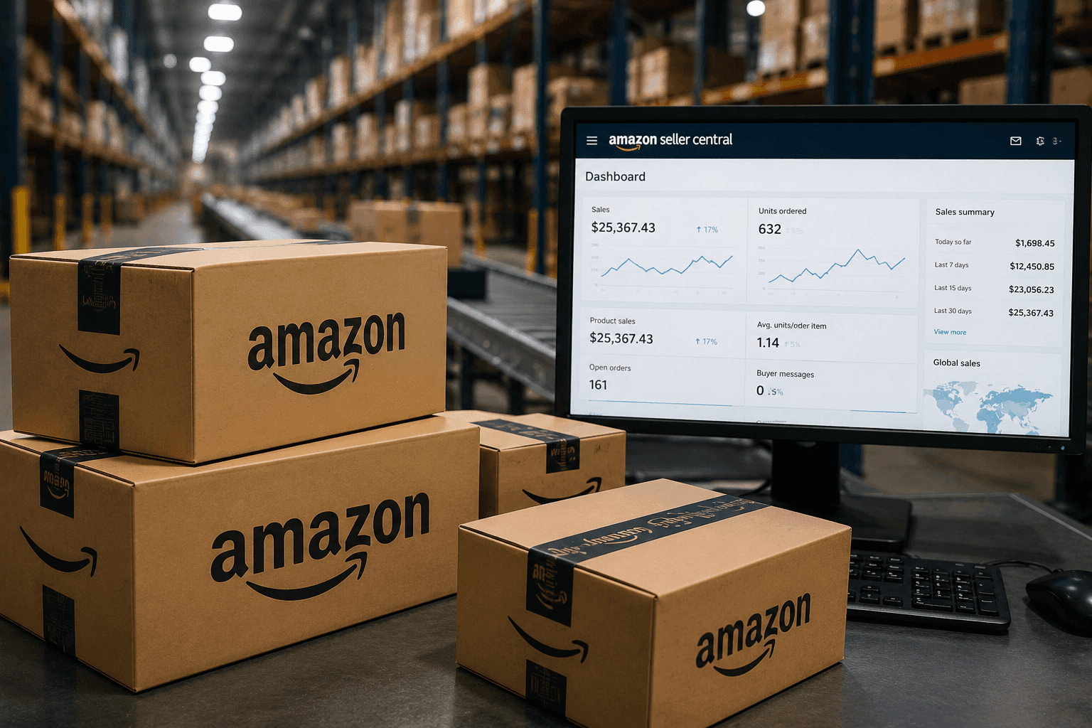 Amazon fulfillment hub in action