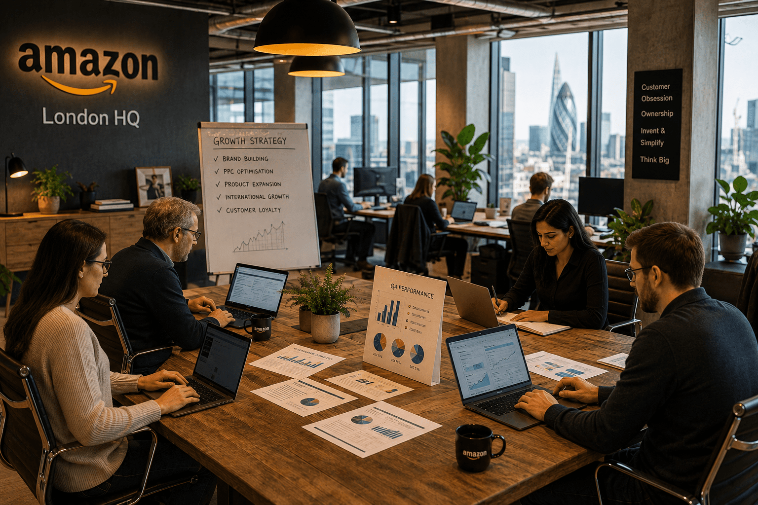 Corporate workspace at Amazon London HQ