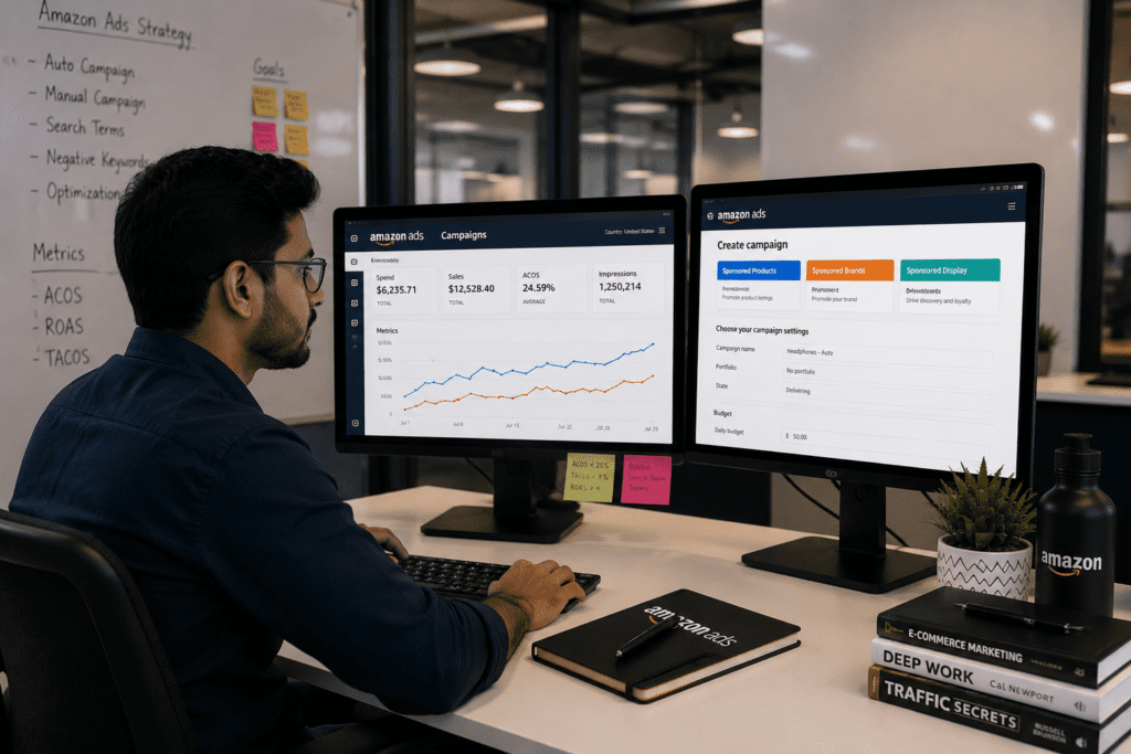 Focused work in a modern office
