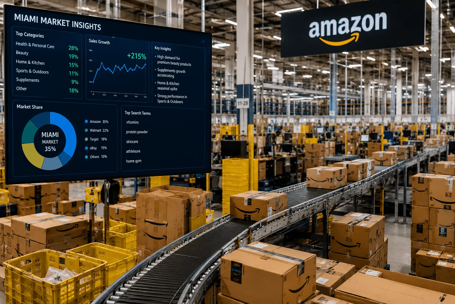 Amazon fulfillment center with market insights