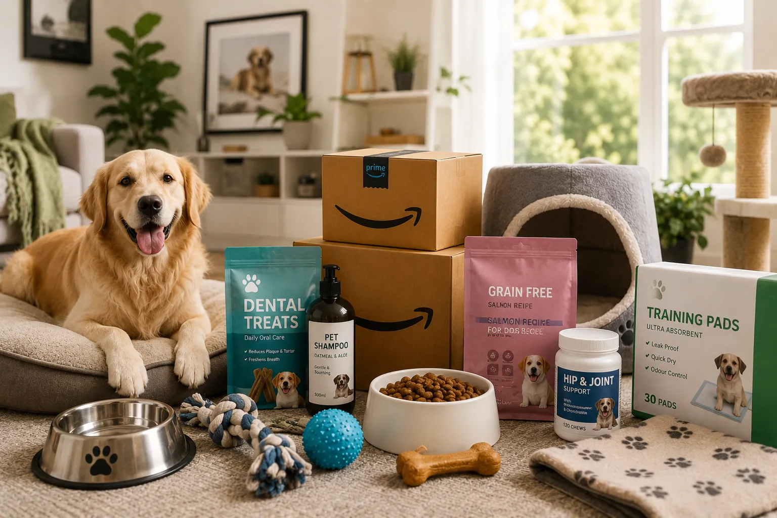 Cozy pet-friendly living room setup