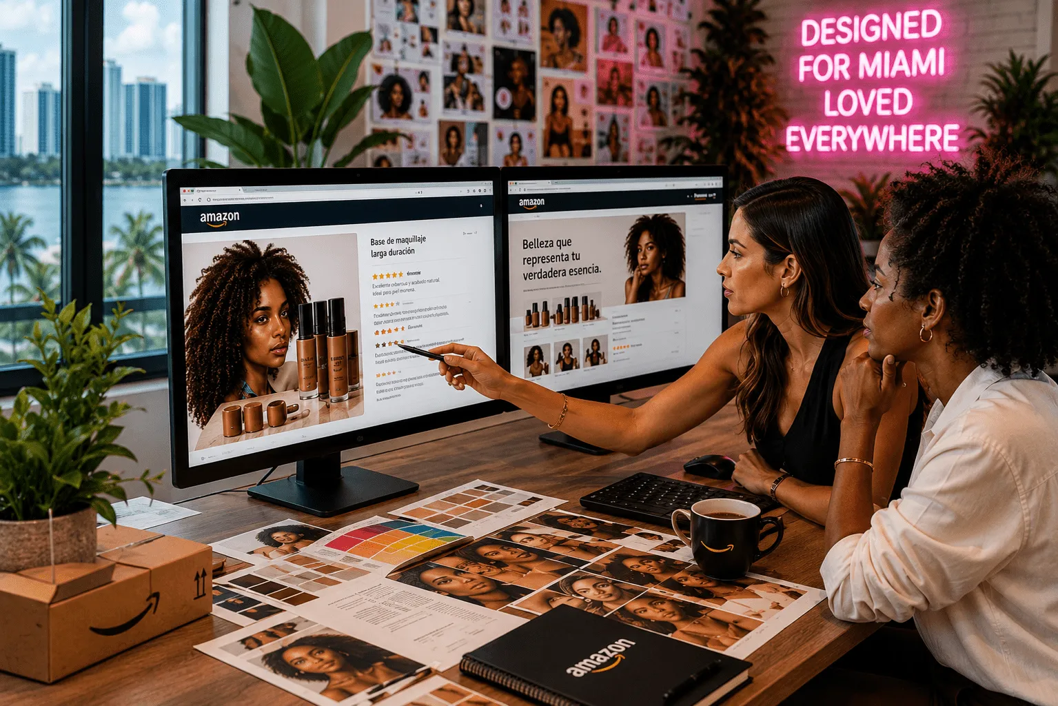 Creative workspace with Miami vibes
