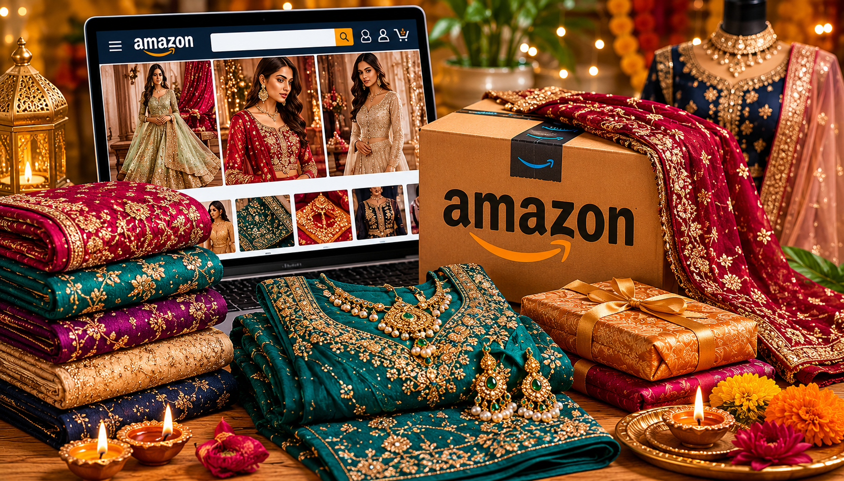 Festive couture shopping on Amazon