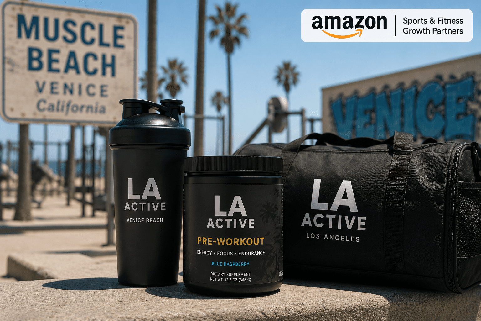 Fitness gear on Venice Beach boardwalk