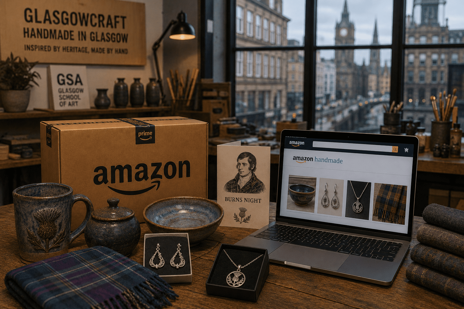 Handmade crafts in a cozy studio