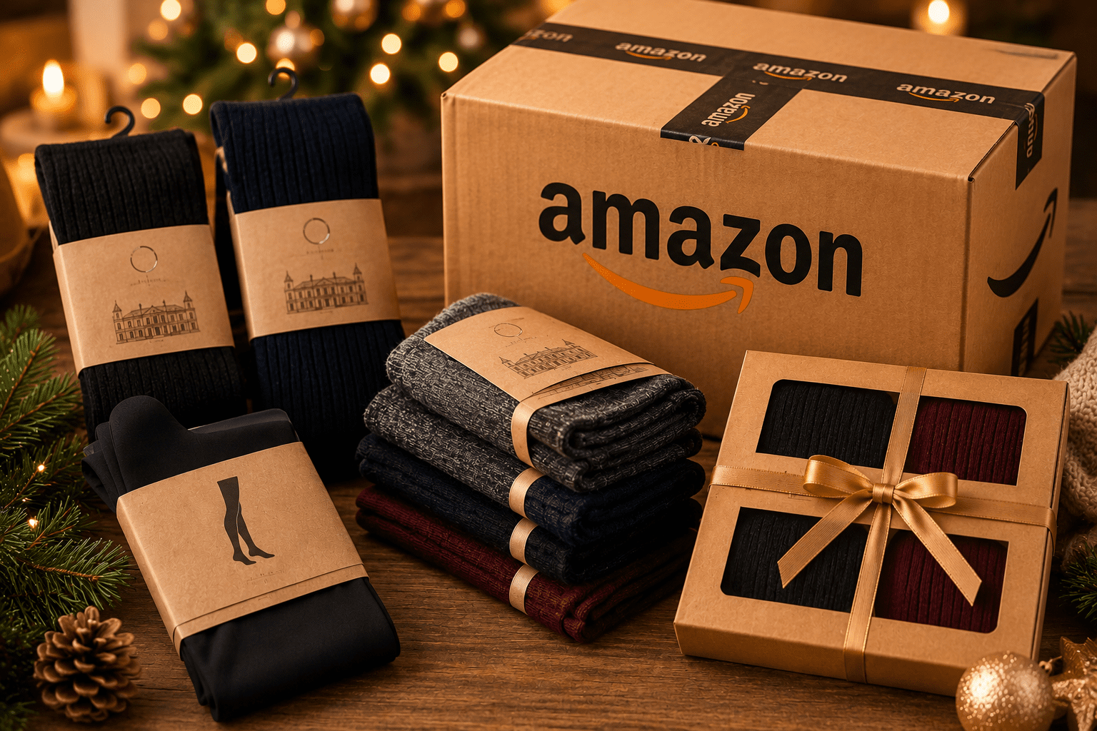 Holiday gift unboxing with Amazon package