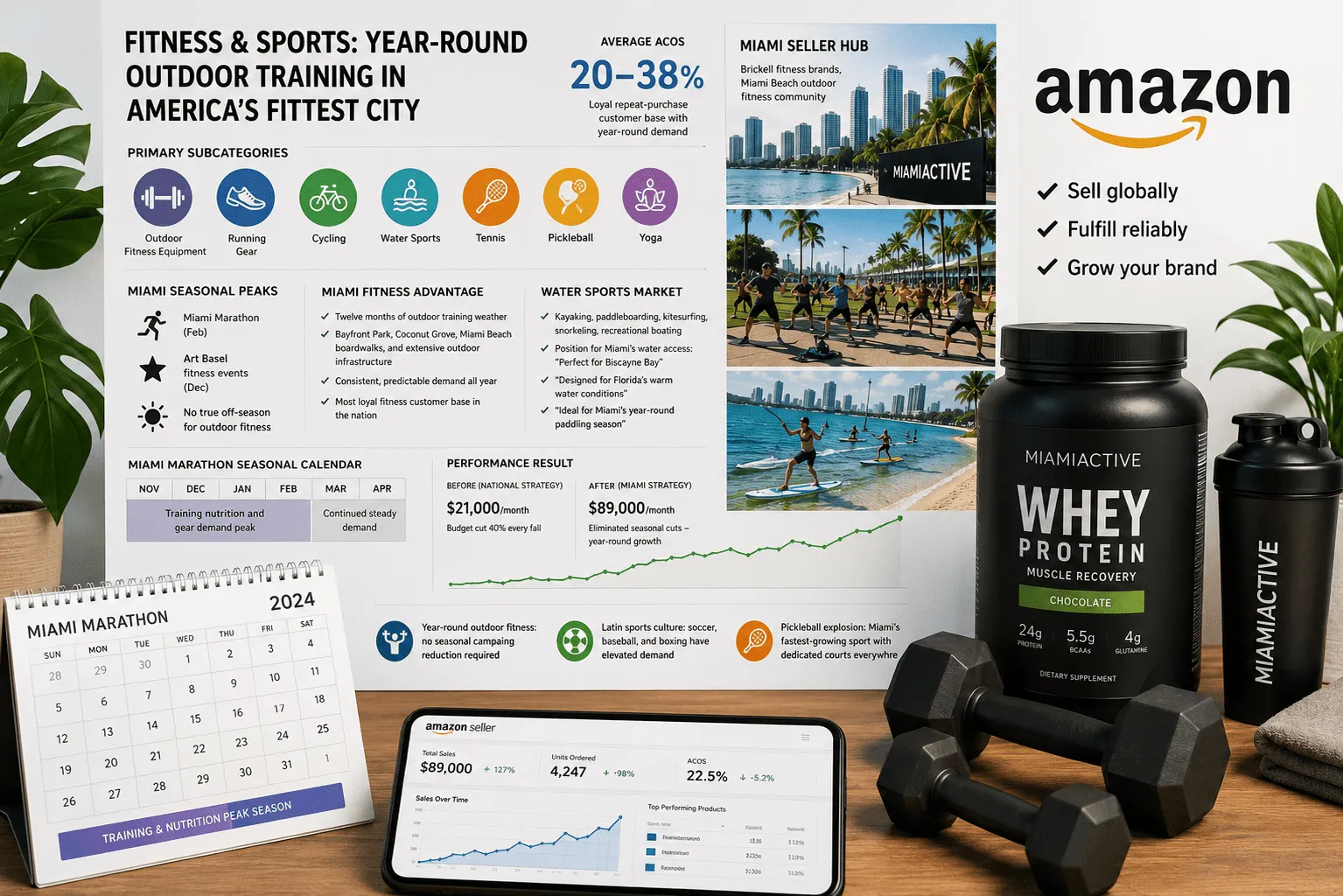 Miami fitness market infographic layout