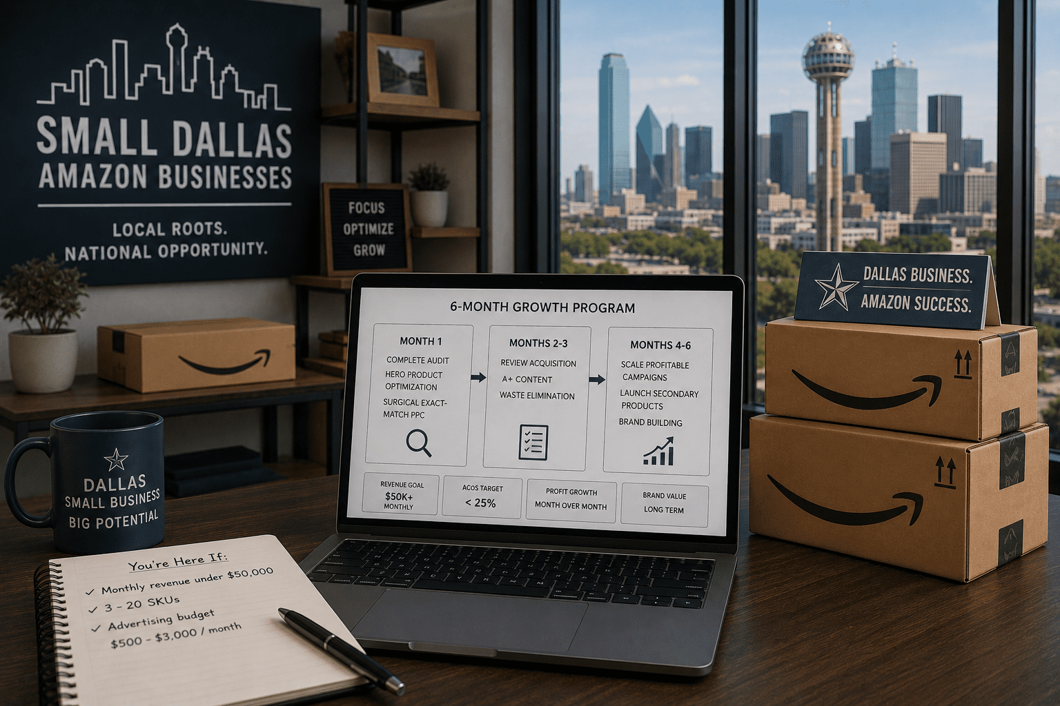 Modern Dallas office with growth focus