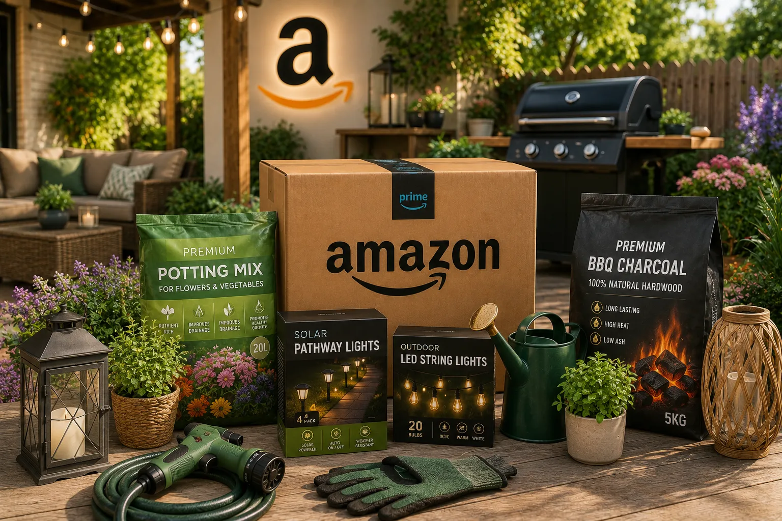 Outdoor garden essentials in prime setting