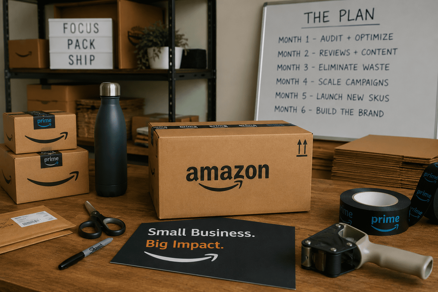 Small business packing station setup