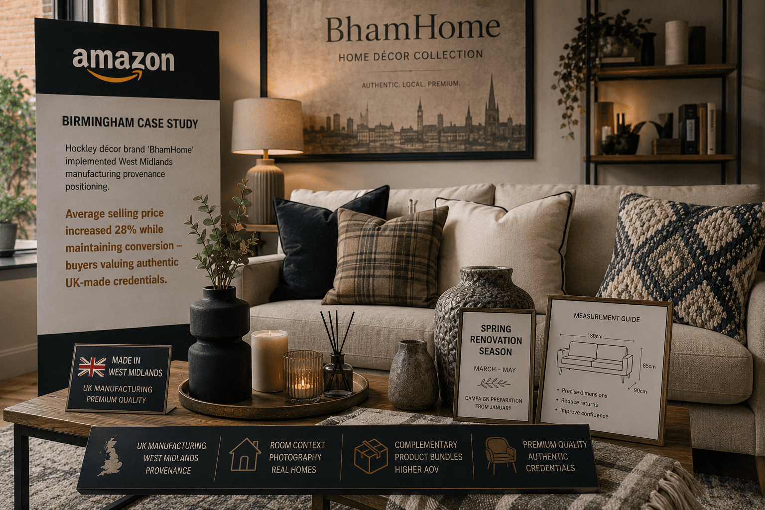 Warm and stylish home décor display