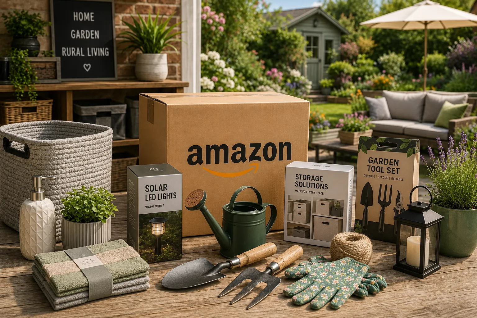 Amazon package with garden essentials