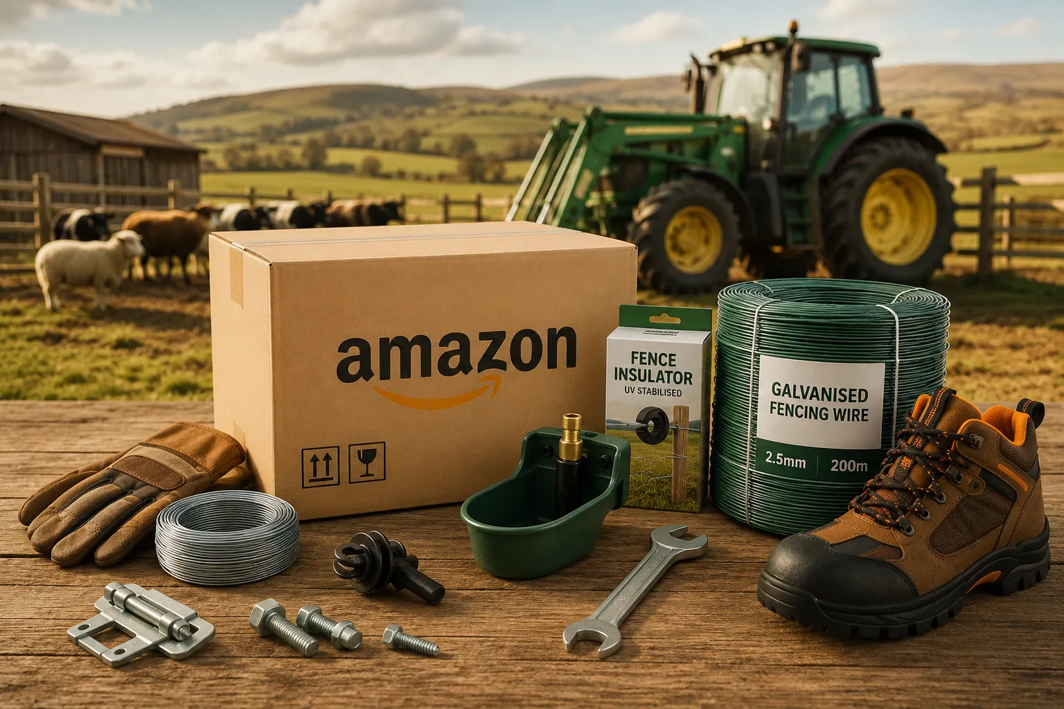 Farm supplies and delivery at sunset