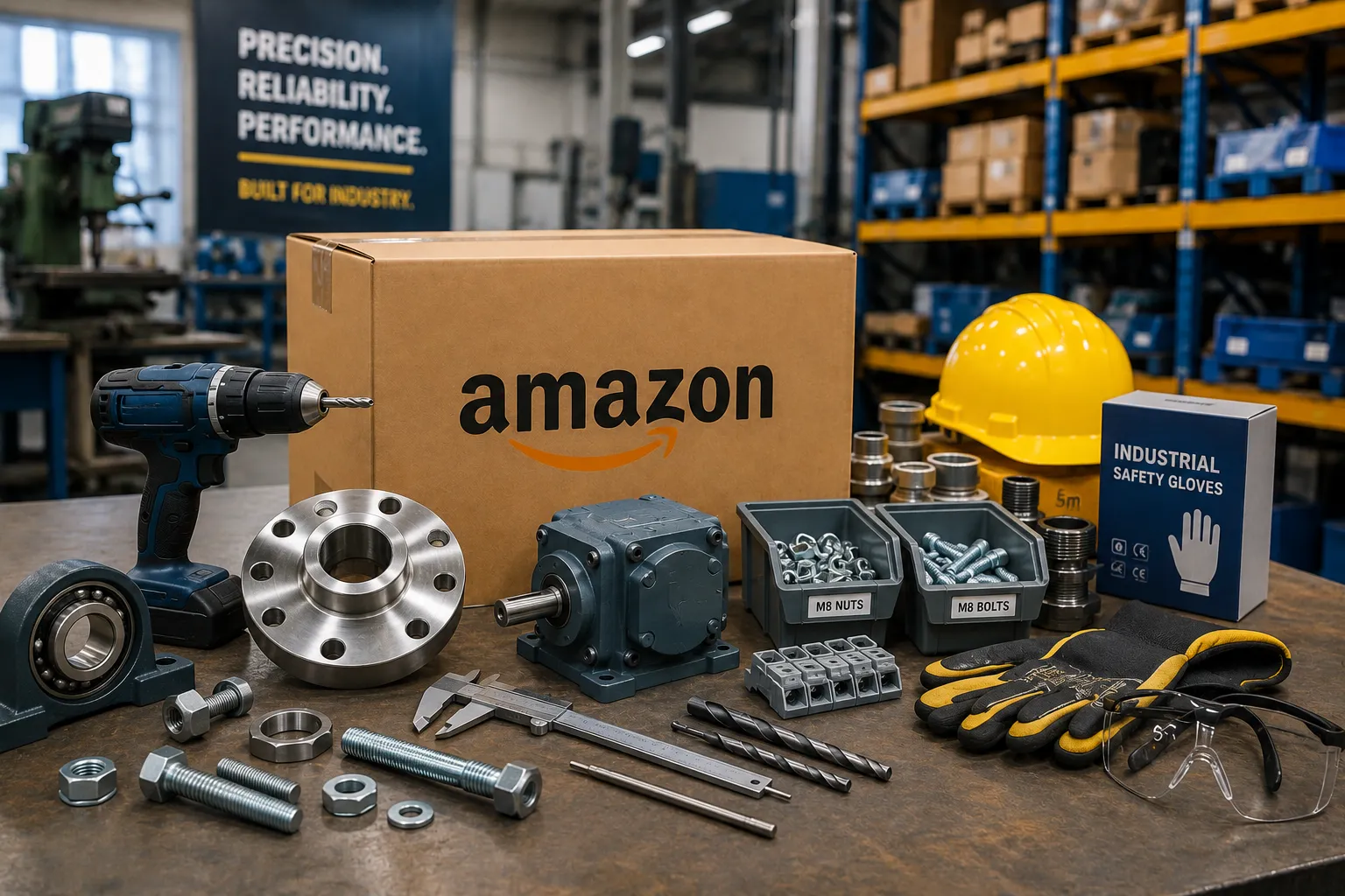 Industrial workshop with tools and hardware