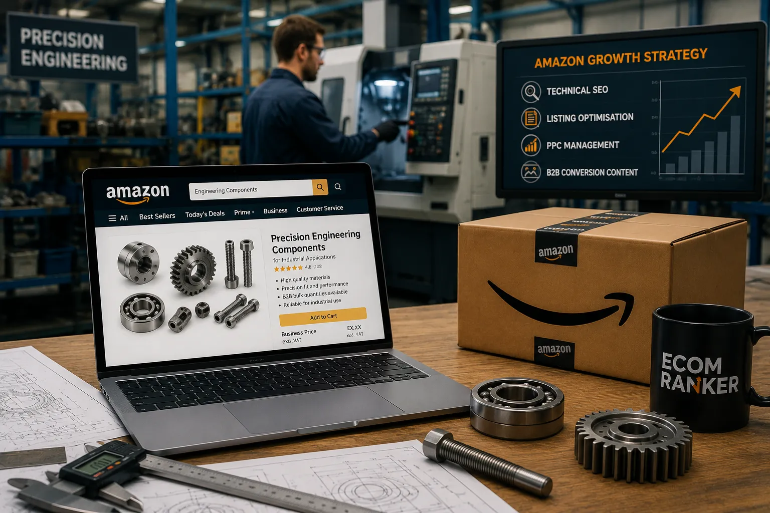 Industrial workspace with engineering focus