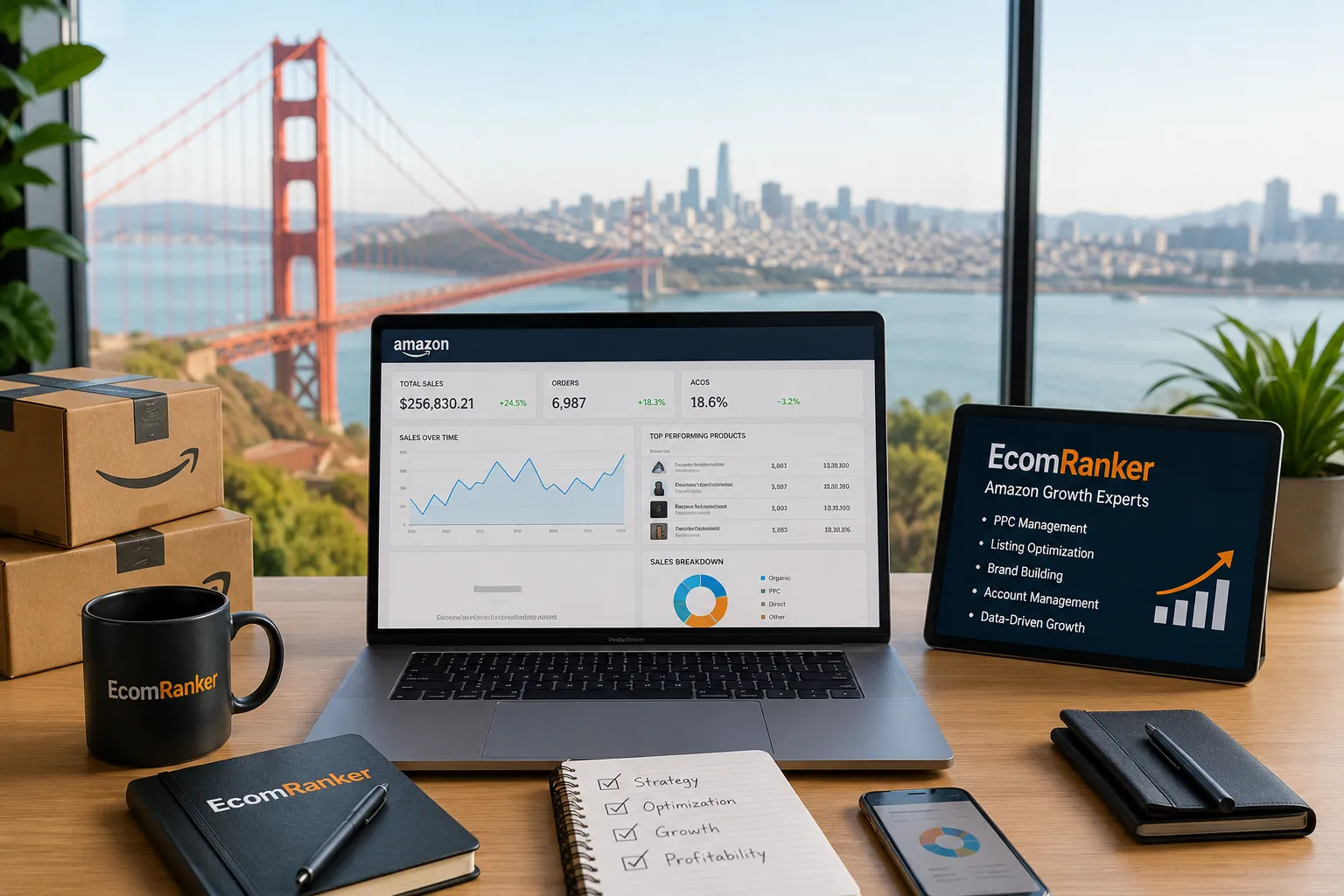 Modern office with Amazon growth tools