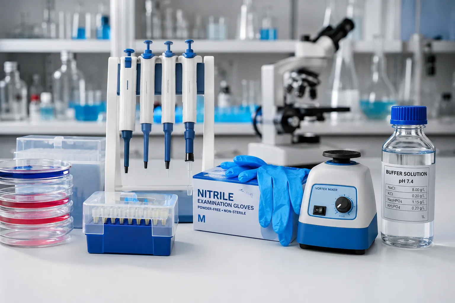Professional laboratory workspace setup