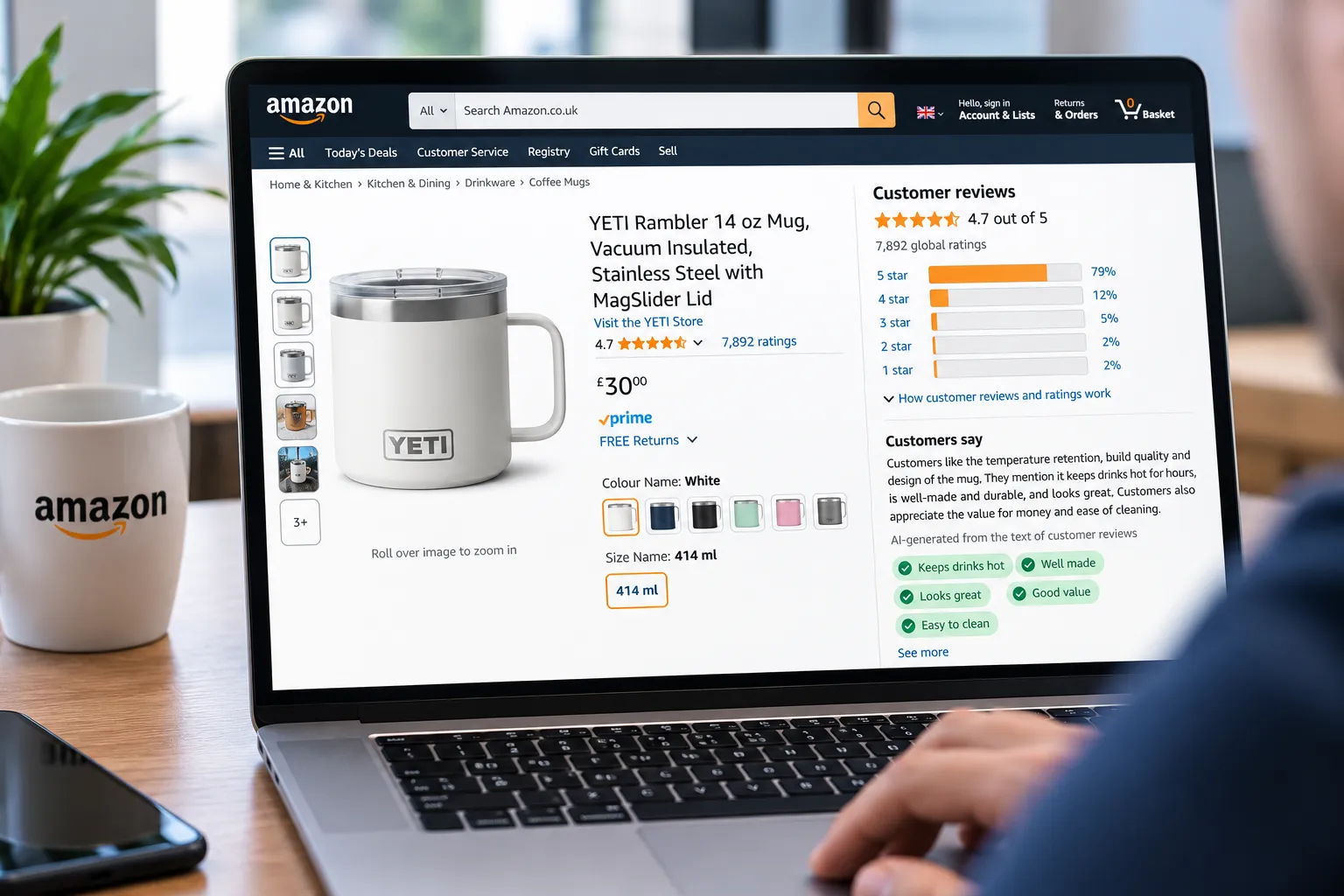 Amazon YETI Mug Reviews Workspace